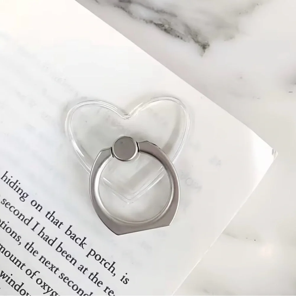 6-Pack Clear Transparent Phone Ring Holder Grip Stand Cute Shapes Kickstand Set